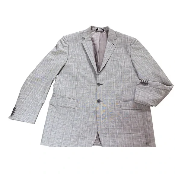 Yves Saint Laurent Pour Homme Grey Glen Plaid Super 120s Wool Suit Italy 48 7R - Picture 3 of 14